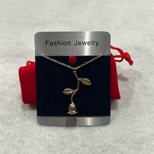 2 Rose Flower Pendant Necklaces